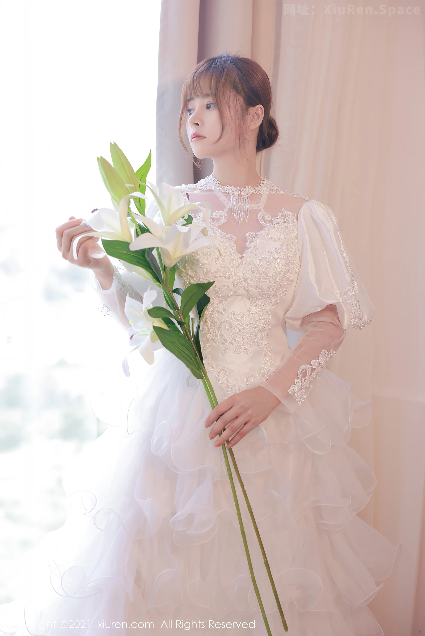图片[3]-[XiuRen秀人网]VOL.3671 模特奈沐子唯美婚纱主题私房情趣服饰配蕾丝吊袜惹火诱惑写真55P-秀人网官方网站